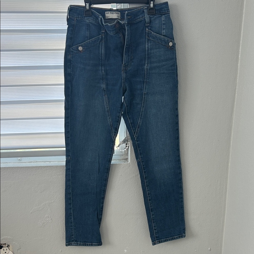 We The Free High Rise Dark Blue Jeans